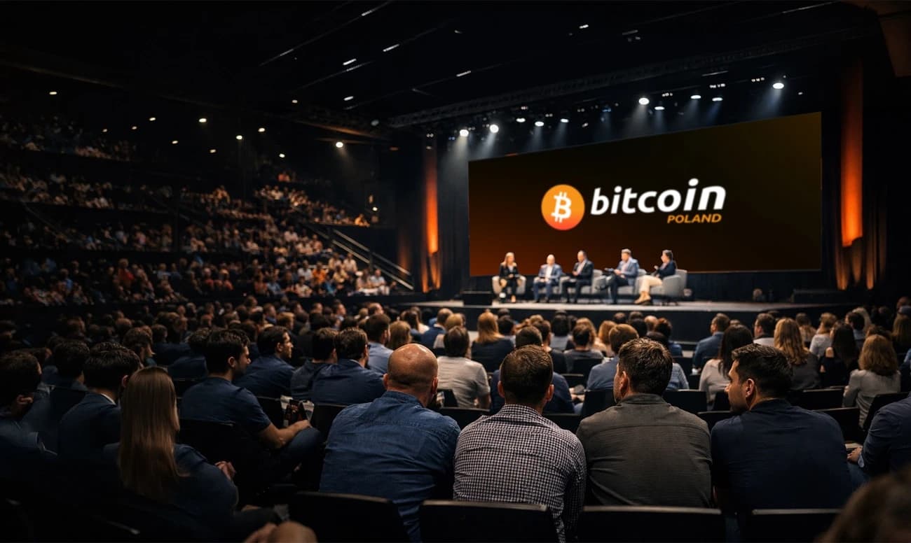 Bitcoin Poland conference stage and audience