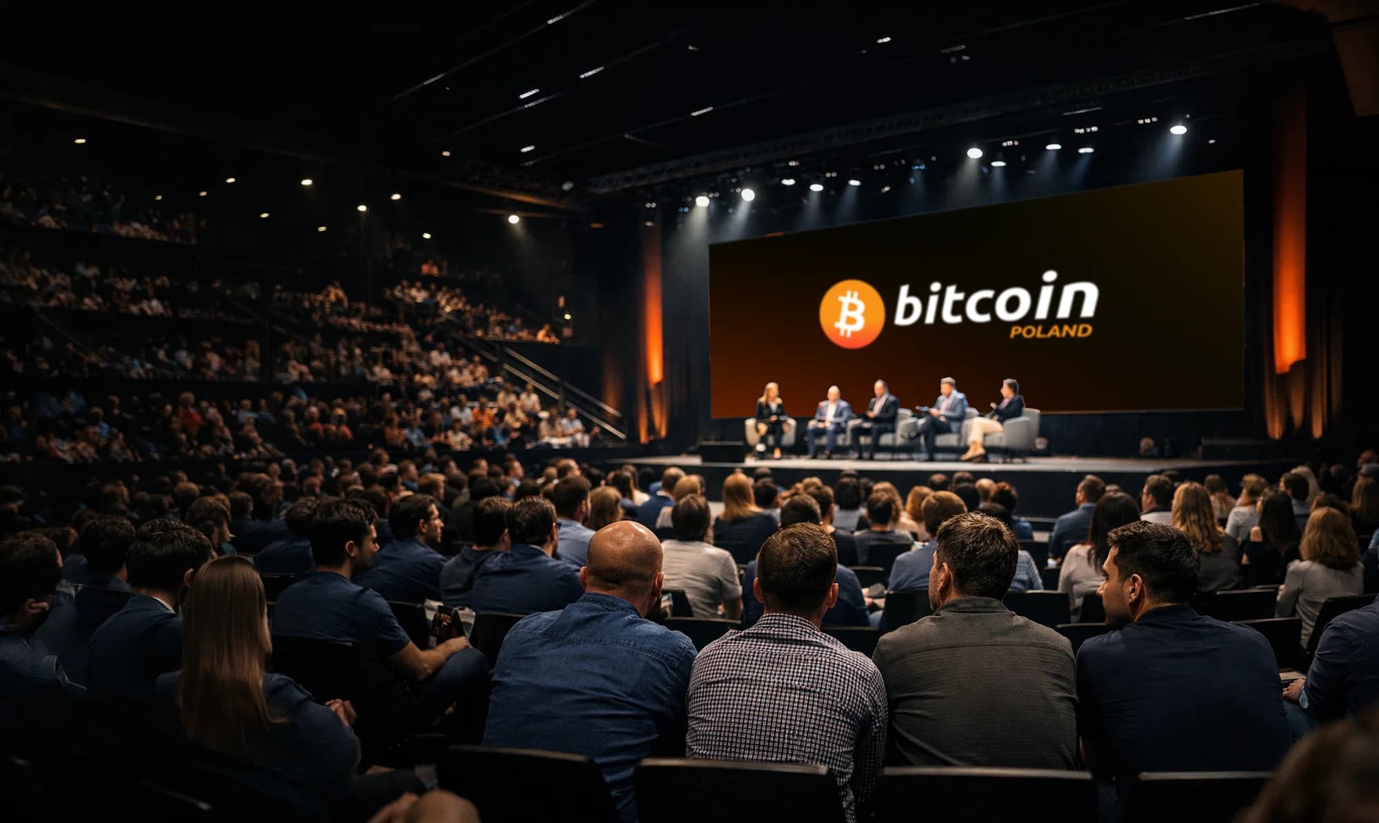Audience at a Bitcoin Poland conference