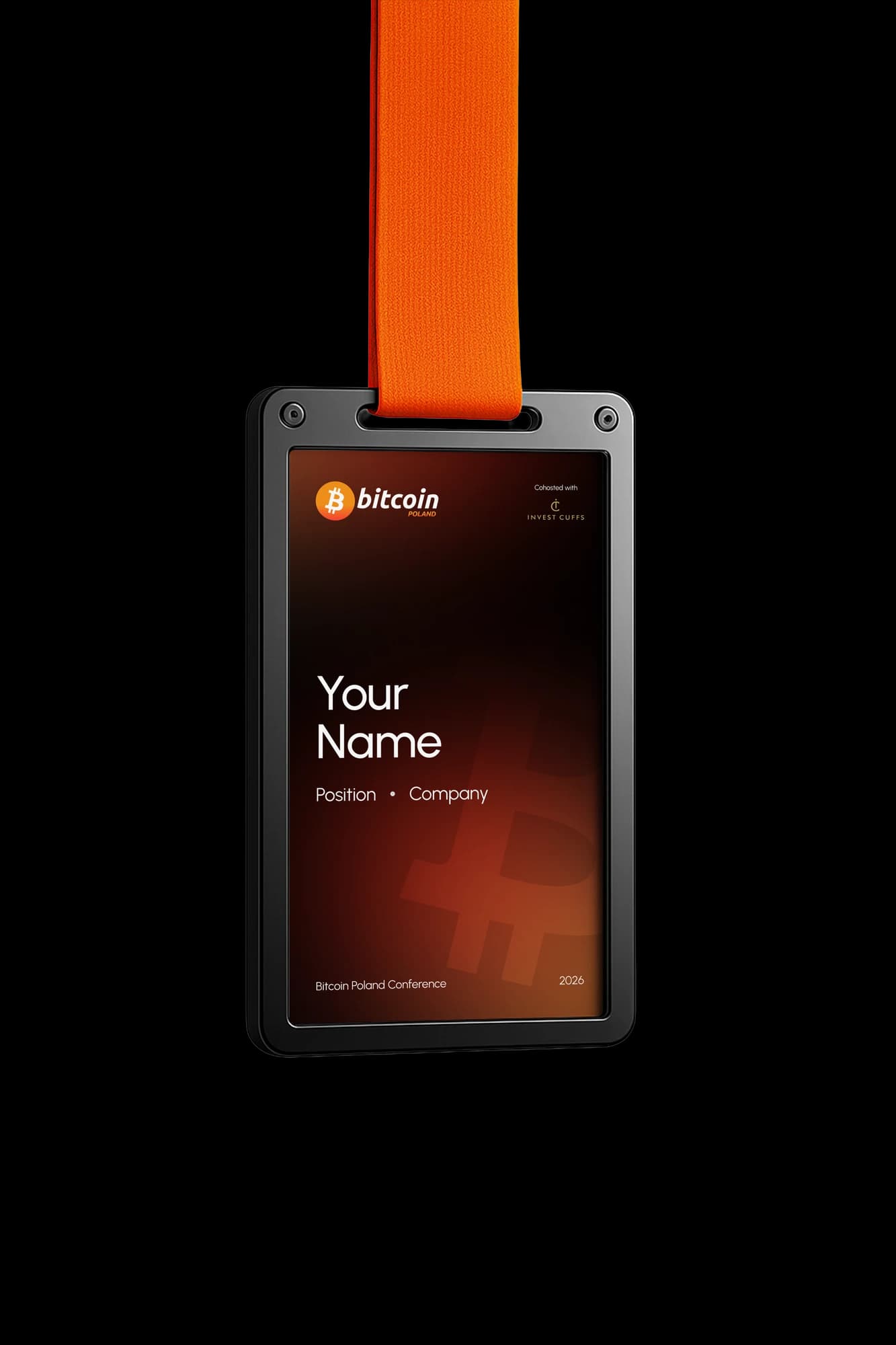 Bitcoin Poland conference attendee badge